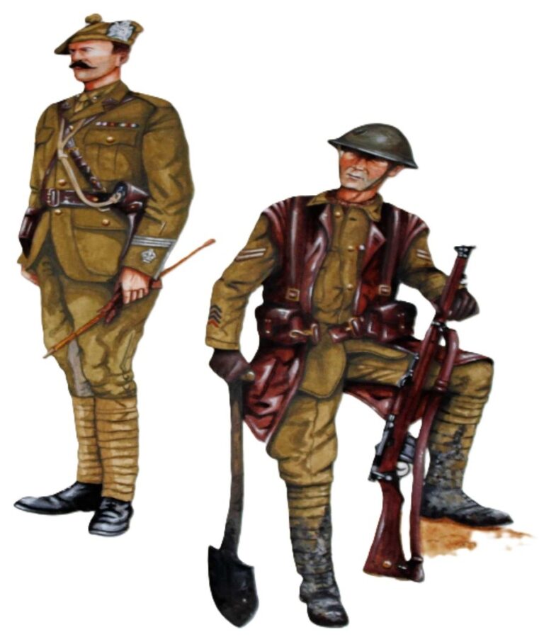 Kosb officer and corporal WW1 in WW1 1918
