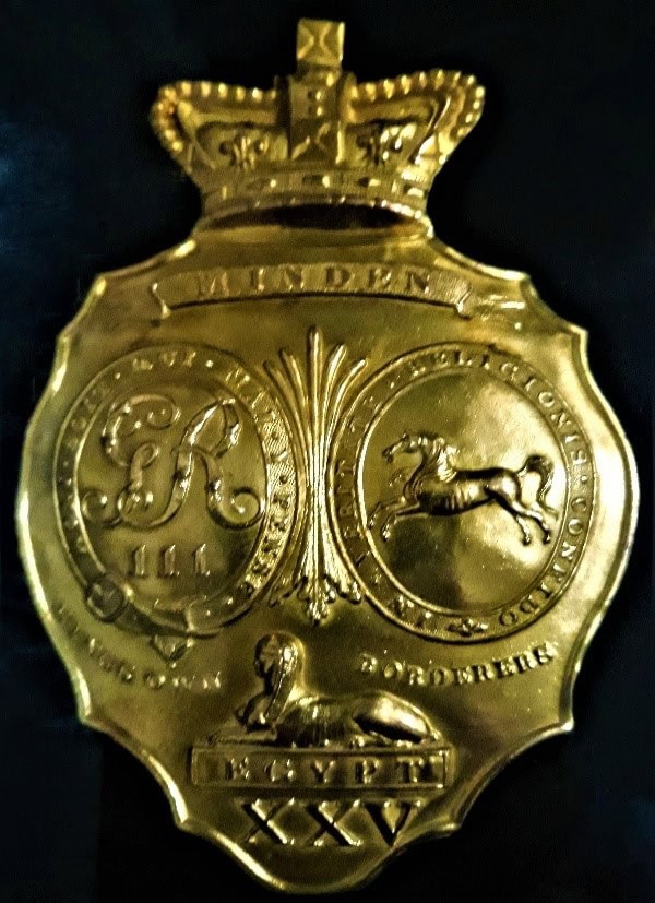 Kosb officers waterloo shako plate