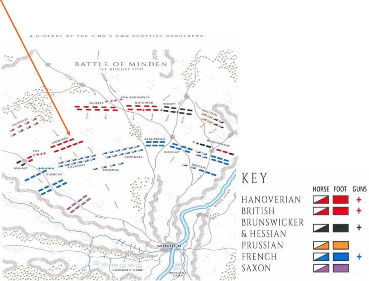 Map of minden battle