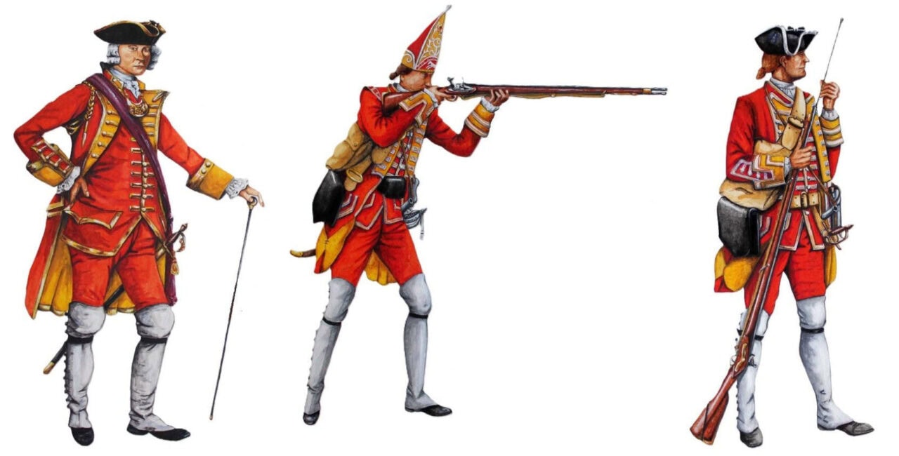 KOSB Officer, Grenadier and Soldier at Battle of Minden
